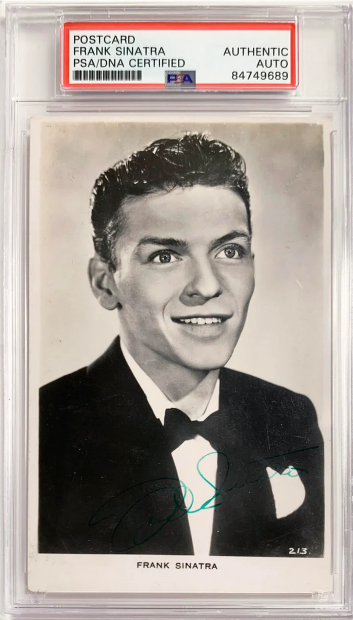 Vintage Frank Sinatra Signed Photo Postcard