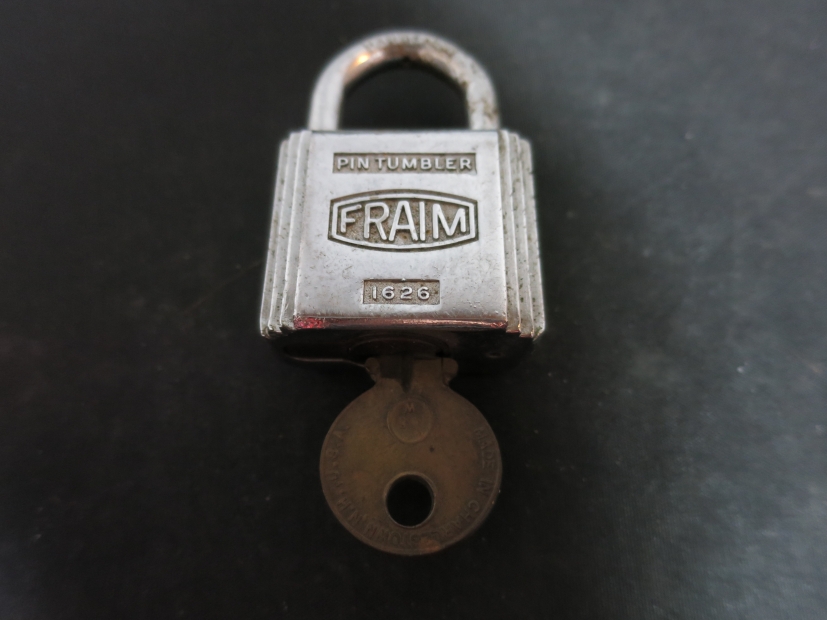 Vintage Fraim Pin Tumbler 1626 Pad Lock